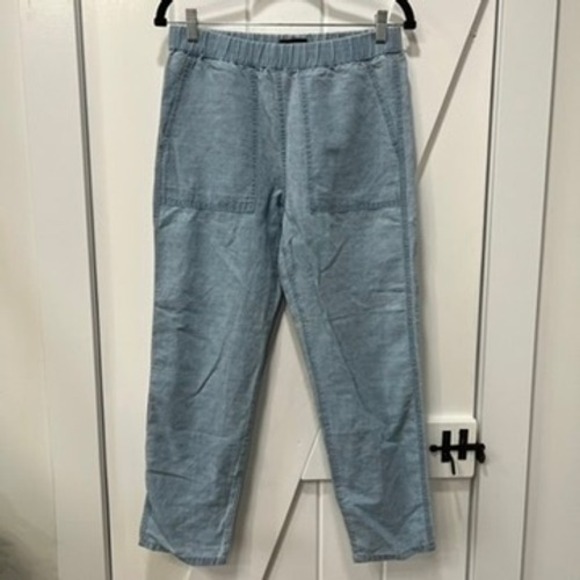 Banana Republic Pants - Banana Republic Womens Pants XS NWT $89.50 Blue Linen Tapered Relaxed Pull On
